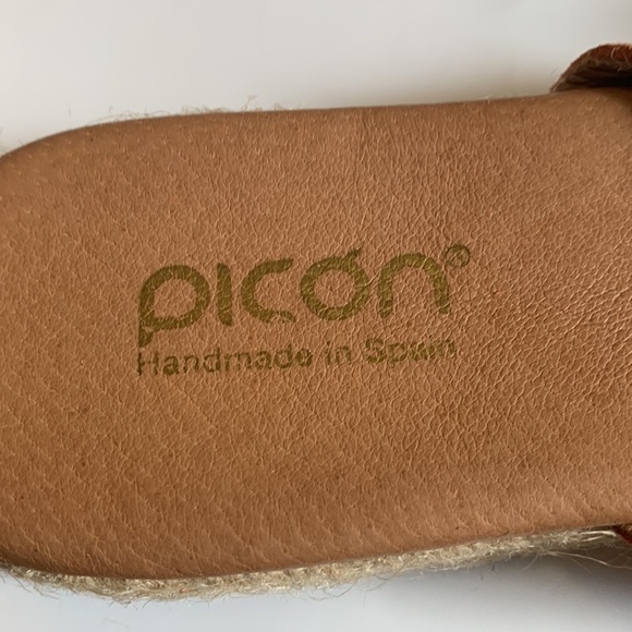 Picon leather suede sandals, handmade in Spain, 9 1/2, bohemian, festival - Picture 4 of 5